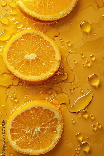 orange essential oil top view. Selective focus