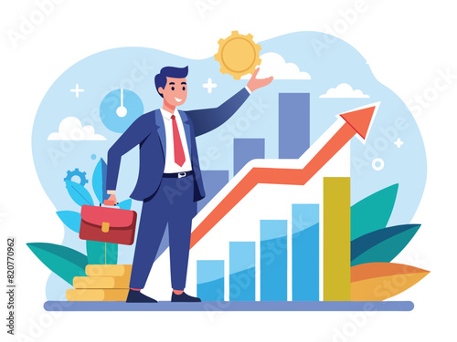 business development to uccess and growing growth vector.