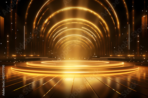 gold stage with spotlight background 