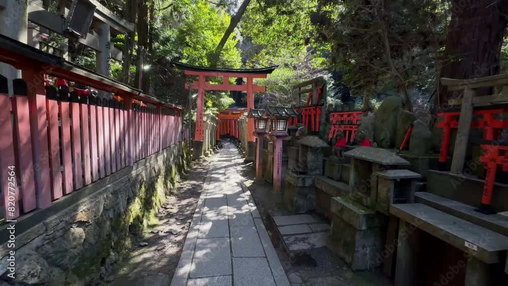 Narrow walkway through a gateway of Fushimi Inari Taisha in Kyoto Japan. Narrow walkway through a gateway of Fushimi Inari Taisha in Kyoto Japan.