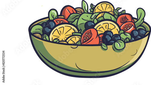 Bright and colorful assortment of fresh fruits and vegetables in a bowl.