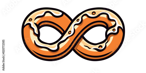 Vector illustration of a colorful and delicious donut as an infinity sign