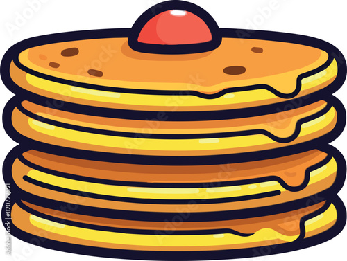Vector illustration of a colorful and delicious pancakes