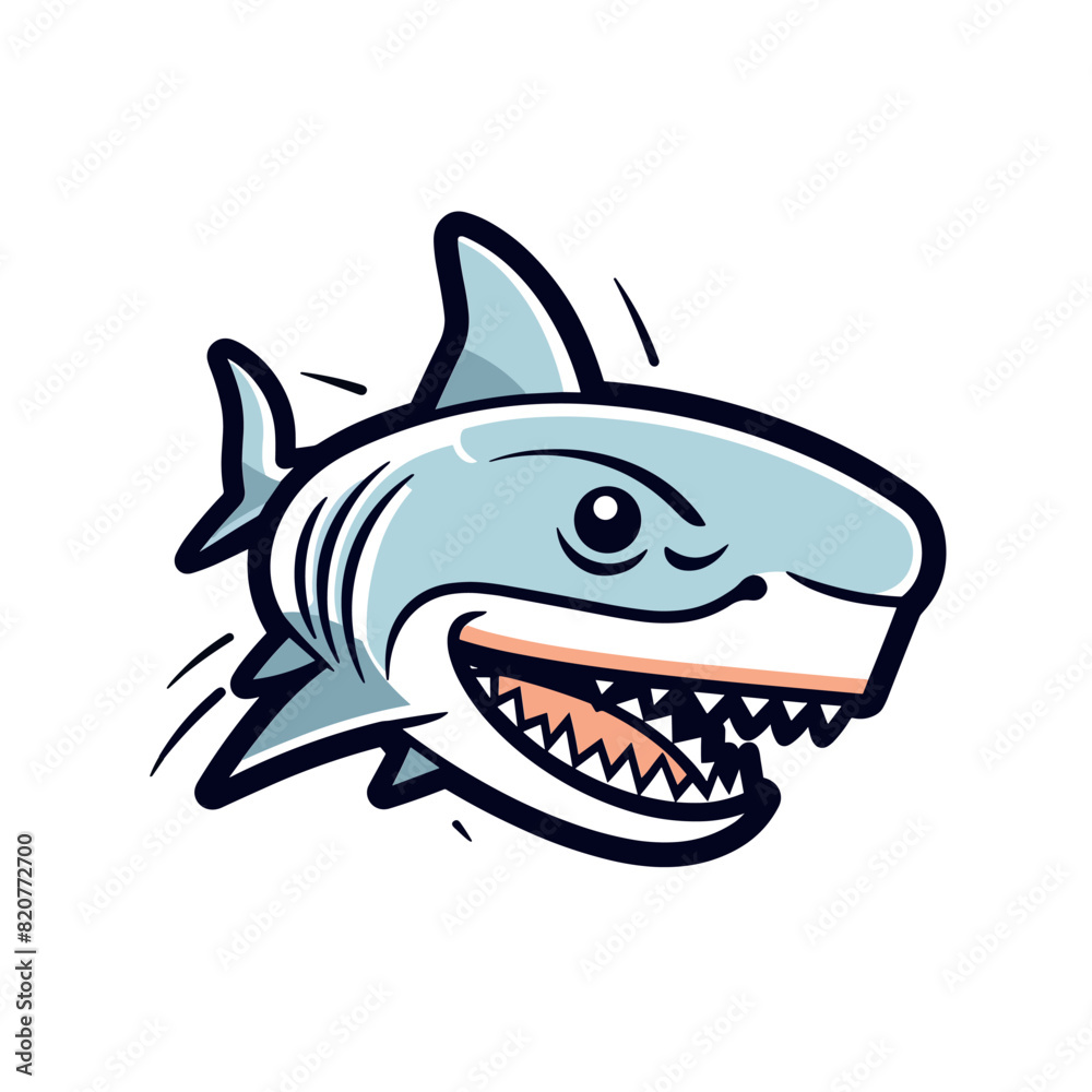 Vector of a shark logo against a white background Vector of a shark logo against a white background