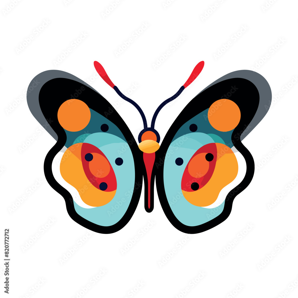 Fototapeta premium Vector of a butterfly logo against a white background
