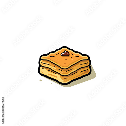 Vector illustration of a piece of tart on a white background