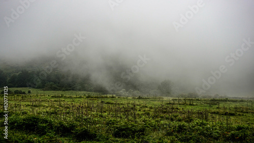 Mountain surrounded by fog in northern Spain