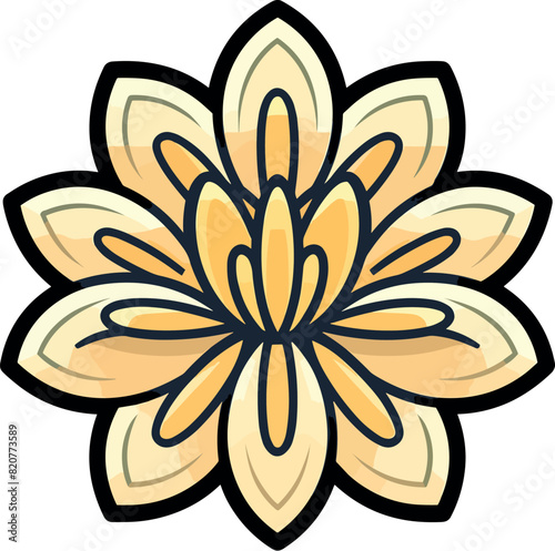 Vector of vibrant a yellow chrysanthemum  flower against a fresh white background
