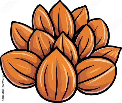 Vector illustration of a beautiful and delicious hazelnut