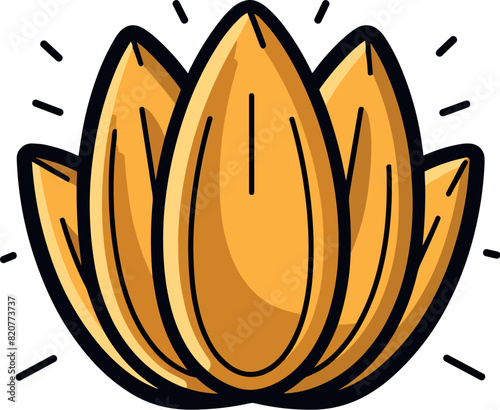 Vector illustration of a beautiful and delicious sunflower seed