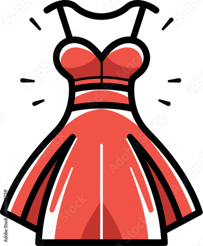 Vector illustration of a beautiful and stylish dress