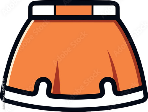 Vector illustration of a beautiful and stylish orange skirt