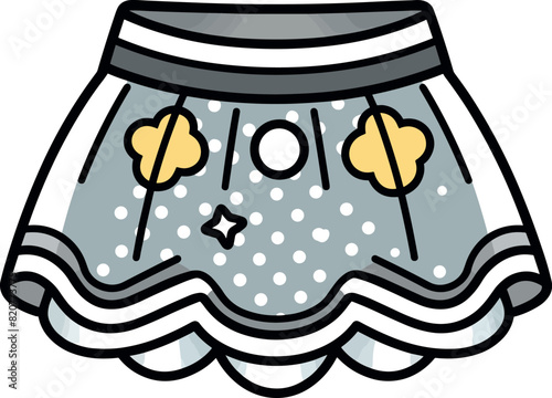 Vector illustration of a beautiful and stylish skirt