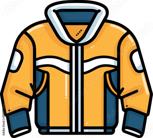 Vector illustration of a beautiful and stylish orange winter jacket
