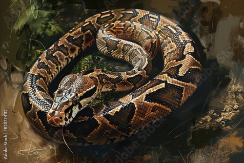 Close up of a snake on a rock. Great for nature and wildlife themes #820774112