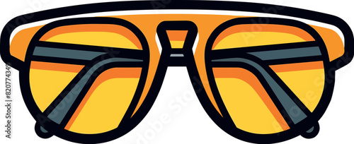 Illustration of a vibrant and fashionable yellow sunglasses, perfect for any summertime look