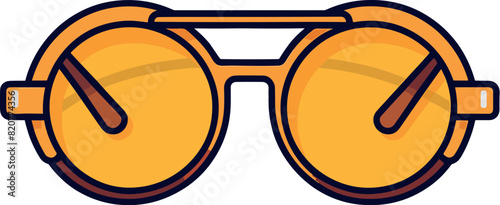 Vector illustration of a beautiful and stylish yellow sunglasses