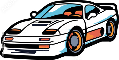 Vector of a modern sports car on a white background