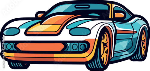 Vector of a modern sports car on a white background