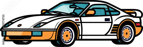 Vector of a sports car on a white background