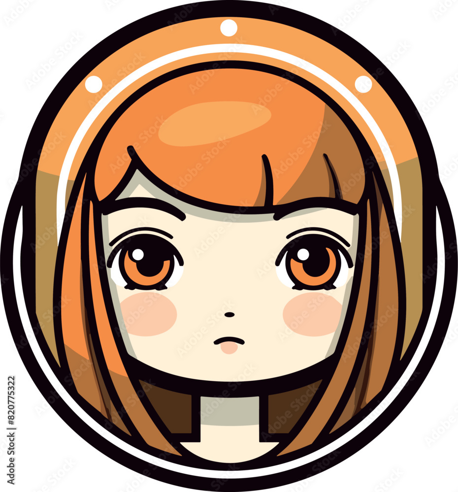 Vector illustration of a young woman with vibrant colors and bold outline for a striking appearance Vector illustration of a young woman with vibrant colors and bold outline for a striking appearance