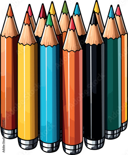 Vector illustration of beautiful and stylish pencils.