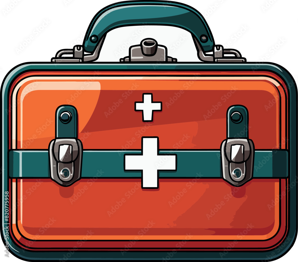 Vector illustration of a first aid kit. Vector illustration of a first aid kit.