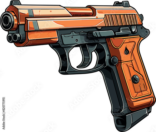 Vector illustration of a modern gun on a white background.