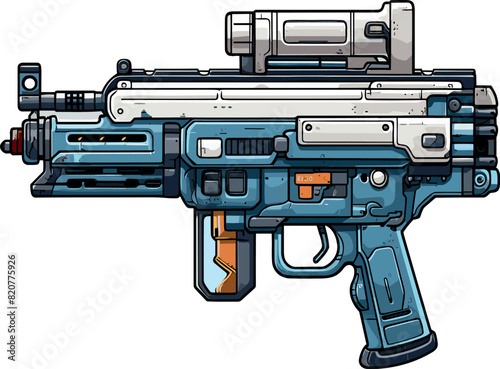 Vector illustration of a modern gun on a white background.