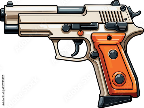 Vector illustration of a modern gun on a white background.
