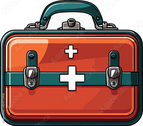 Vector illustration of a first aid kit.