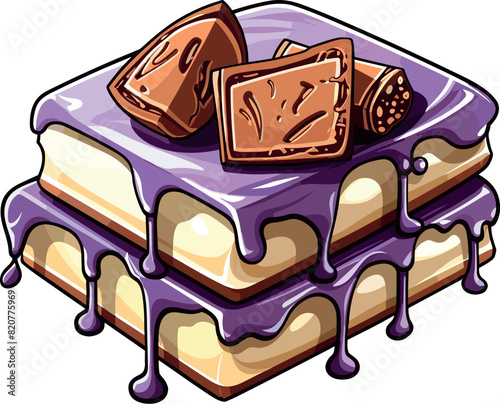 Vector illustration of a scrumptious chocolate bar sandwich on a plain white background