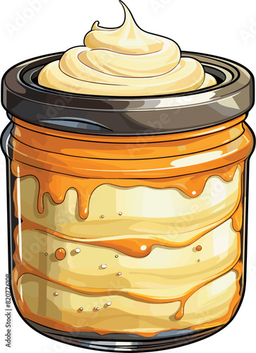 Vector illustration of a delicious and tasty mayonnaise sauce.