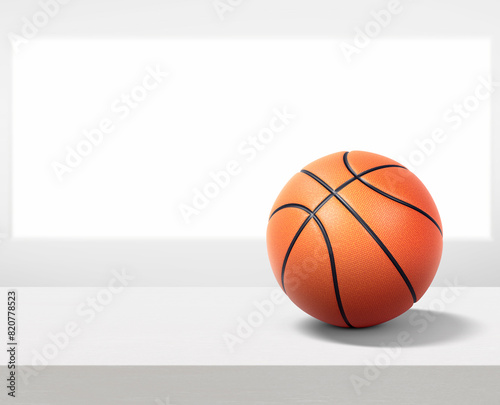 Ball for playing basketball game on the table wood