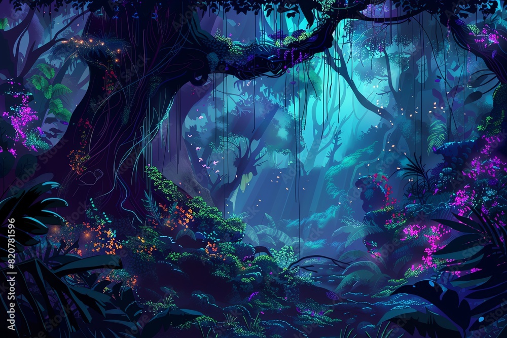 Jungle Night Lights background Jungle Night Lights background