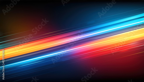 blur night colorful neon glow cross line fast speed moving light trail motion effect abstract for background