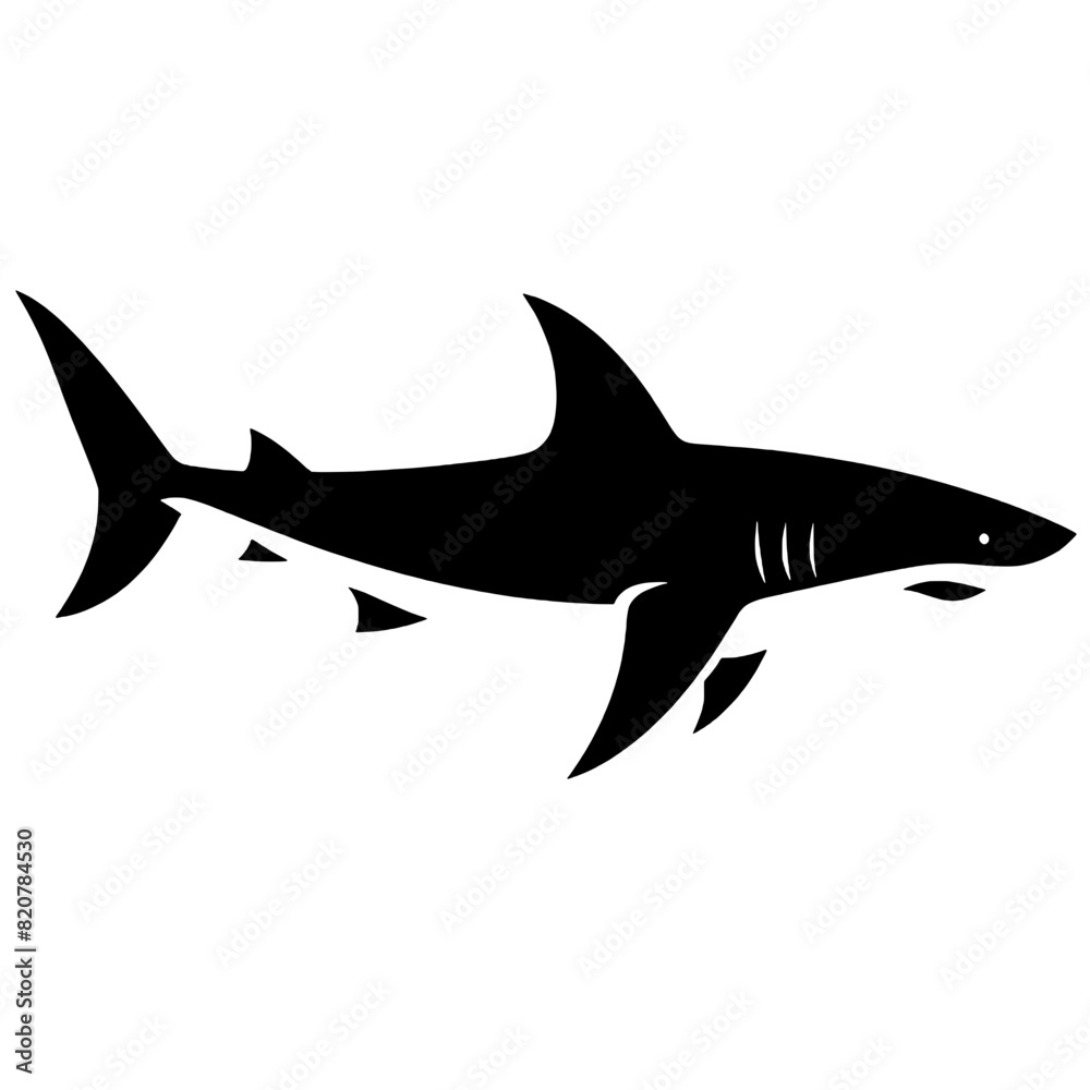 Silhouette d'un requin féroce Silhouette d'un requin féroce