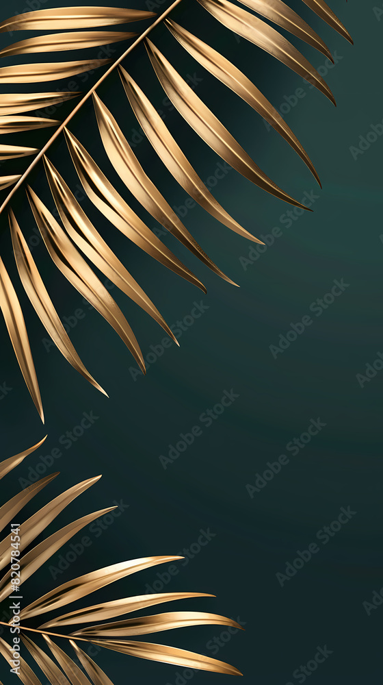 Fototapeta premium golden palm leaves