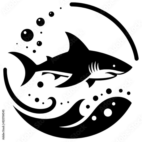 Silhouette d'un requin féroce
