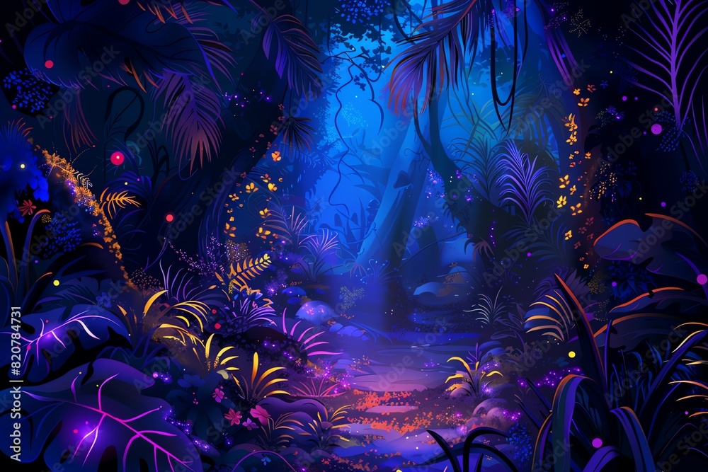 Obraz premium Jungle Night Lights background