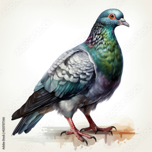 watercolor pigeon clipart  Generative Ai