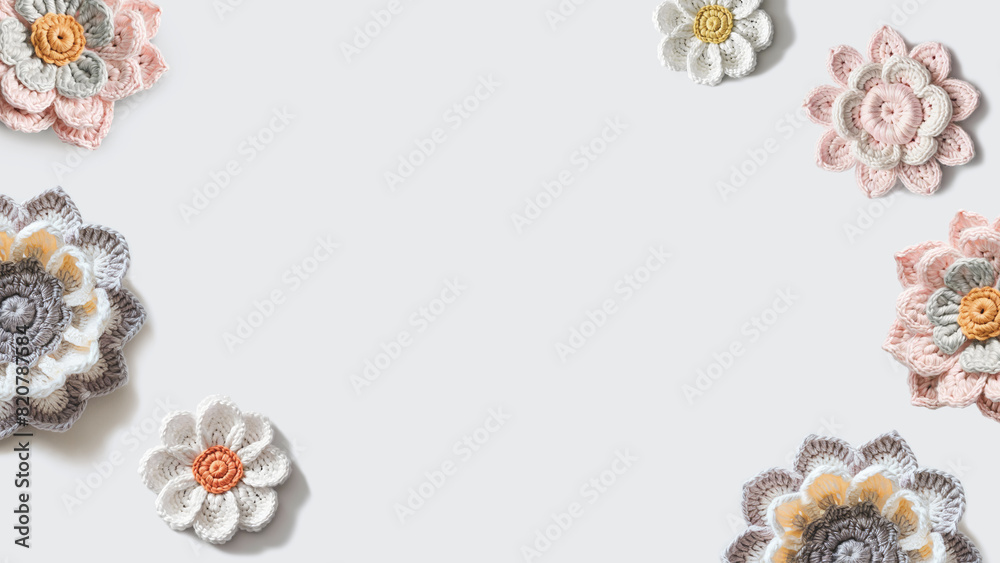 Crochet Floral Background with Space for Text Crochet Floral Background with Space for Text