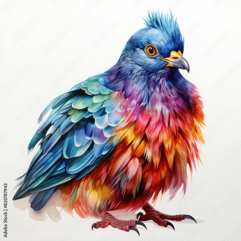 Obraz premium watercolor pigeon clipart, Generative Ai