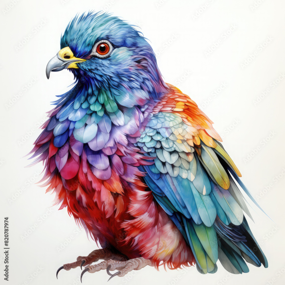 Fototapeta premium watercolor pigeon clipart, Generative Ai