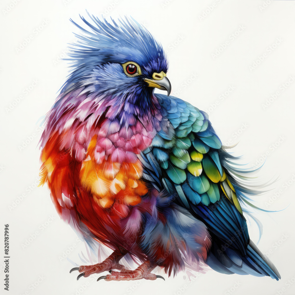 Obraz premium watercolor pigeon clipart, Generative Ai