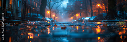 Chiaroscuro in the Rain  Foggy Cityscape
