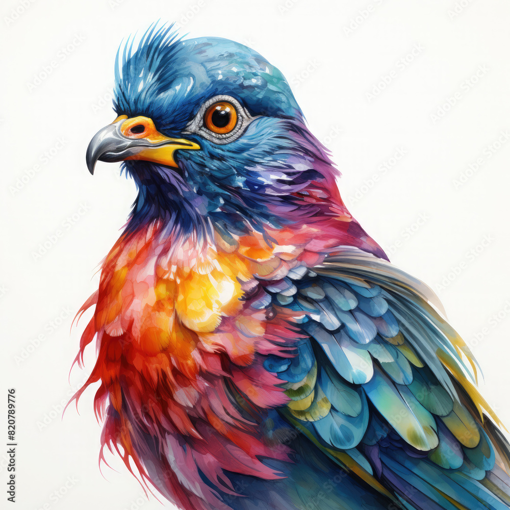 Obraz premium watercolor pigeon clipart, Generative Ai