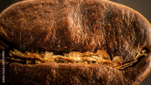 Macrophotography of a coffee bean photo