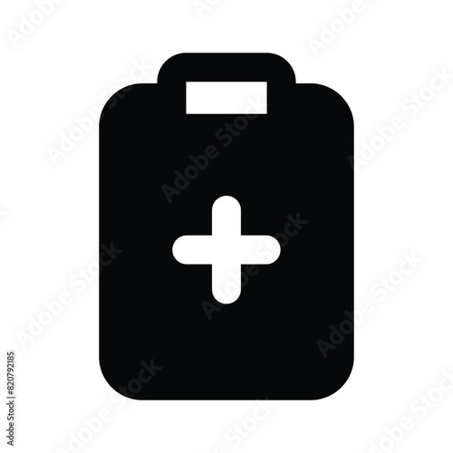 Have a look at this amazing icon of medical record, vector of patient medical data
