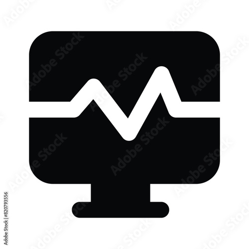 An icon of heartbeat monitor, electrocardiogram machine vector design